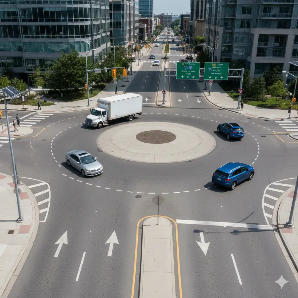 How to Drive Through a Roundabout?