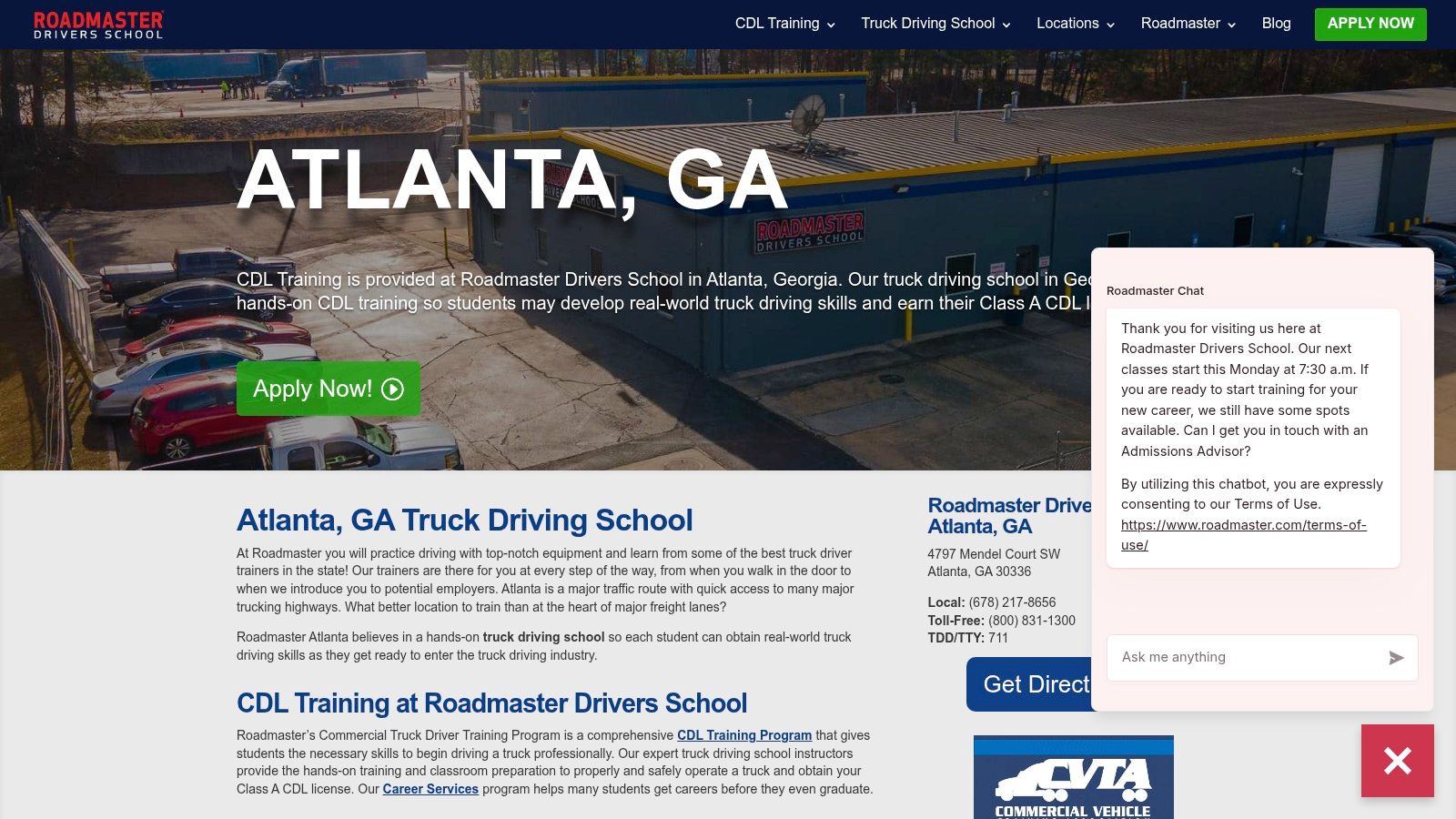 Roadmaster Drivers School – Atlanta (Conley)
