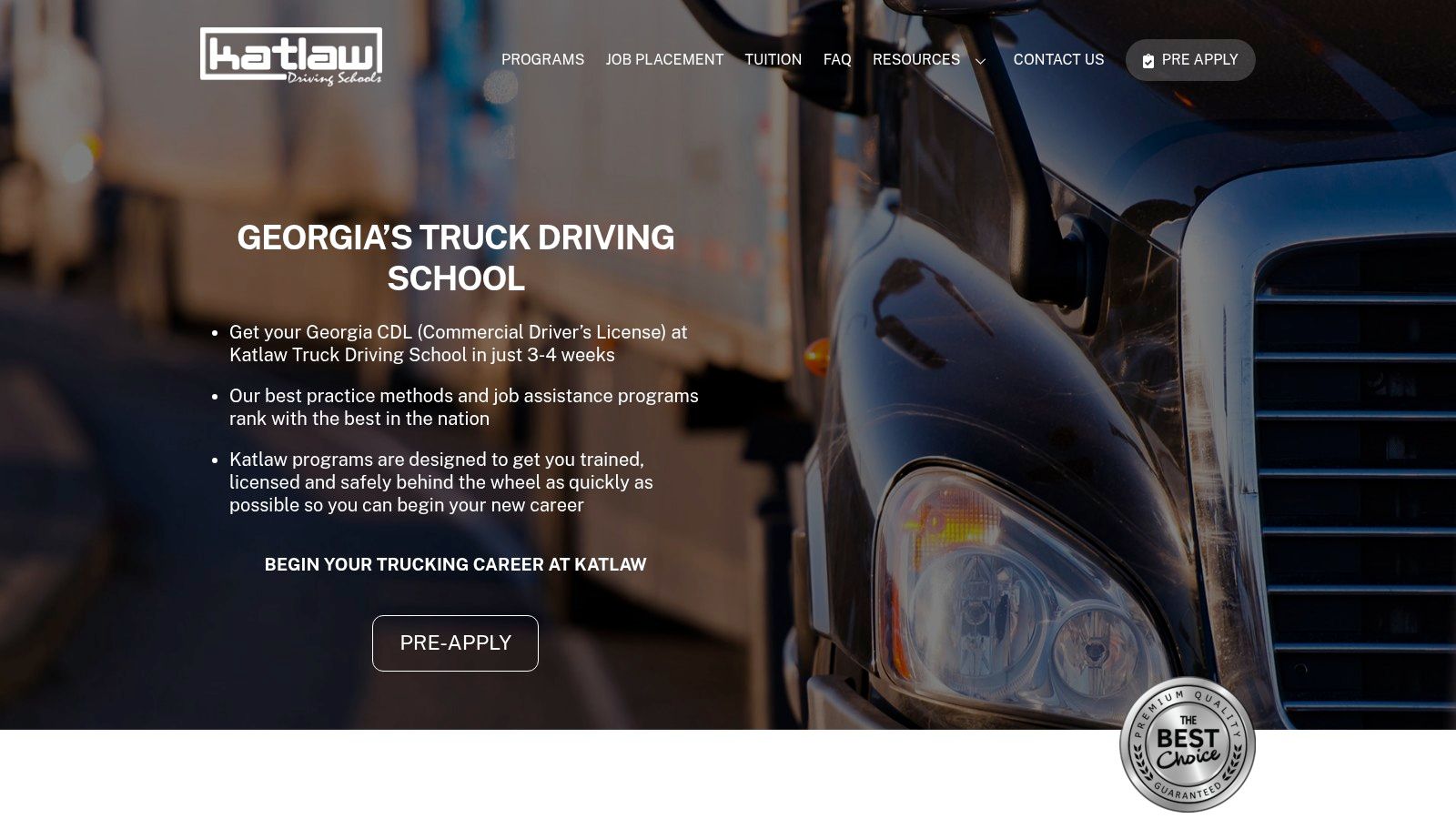 Katlaw Truck Driving School – Austell (Atlanta metro)