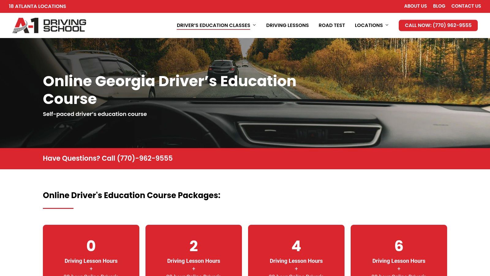 Screenshot from https://a1drivingschools.com/online-drivers-ed-options-georgia/