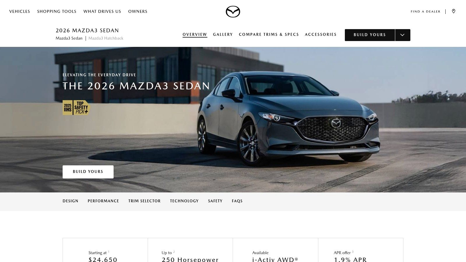 Mazda3 Sedan (2020 or newer)