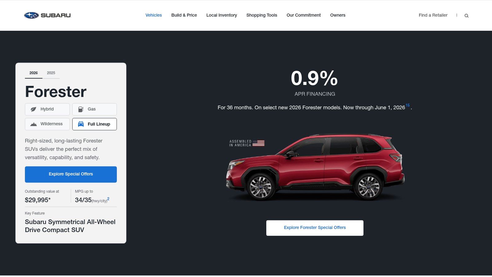 Subaru Forester (2019 or newer)