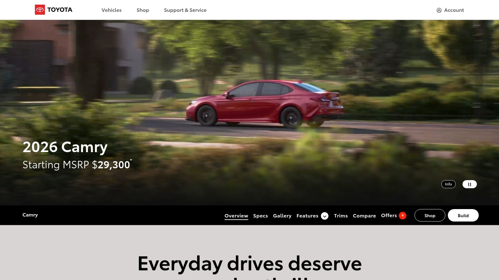 Toyota Camry (2018 or newer)