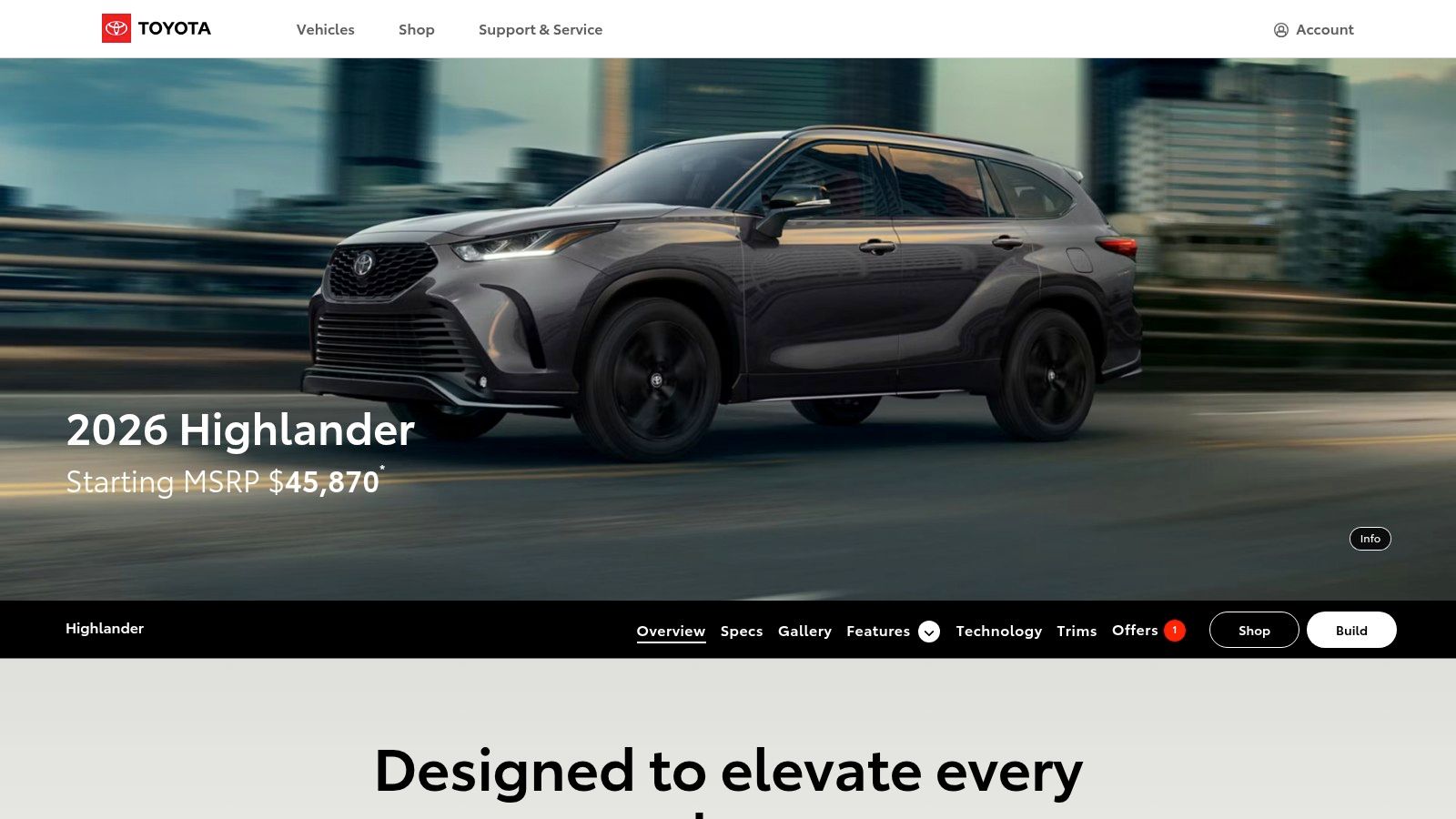 Toyota Highlander (2017 or newer)