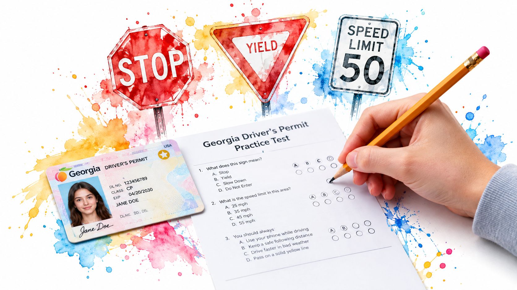 GA Driver’s Permit Practice Test with Answers and Tips